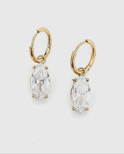 Erymon Diamond Drop Huggie Earrings